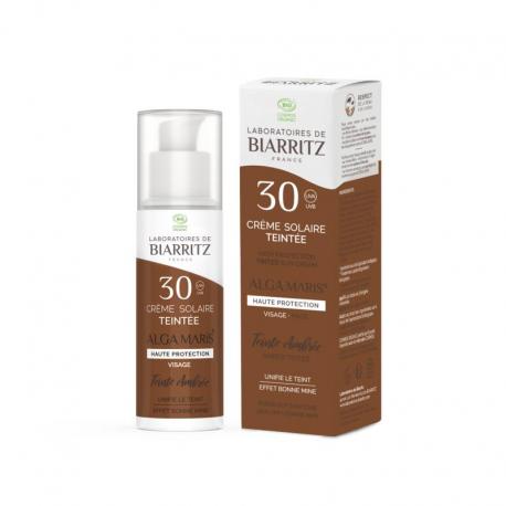 Suncare amber tinted face sunscreen SPF30