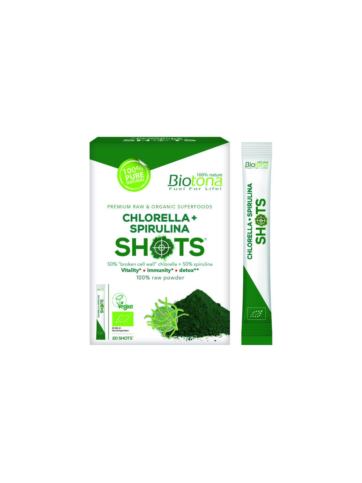 Chlorella spirulina shots 2.2 gram bio