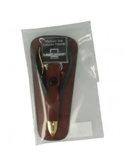 Nageltang 10cm met luxe bruin leren hoes