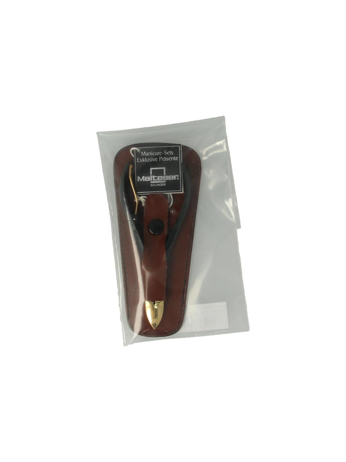 Nageltang 10cm met luxe bruin leren hoes