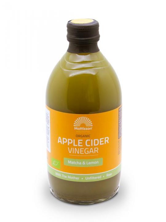 Organic apple cider vinegar matcha lemon bio