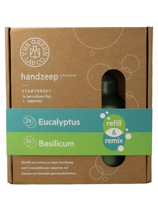 Handzeep premium starterset eucalyptus & basilicum