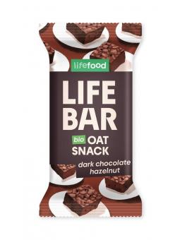 Lifebar oatsnack pure chocolade hazelnoot bio