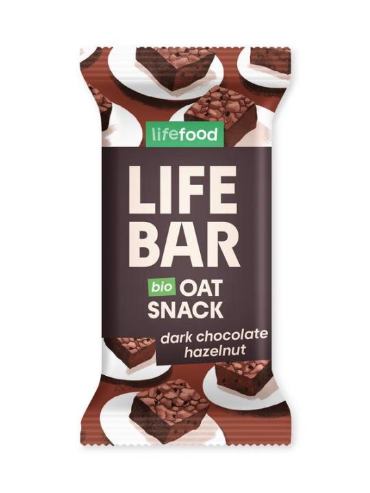 Lifebar oatsnack pure chocolade hazelnoot bio