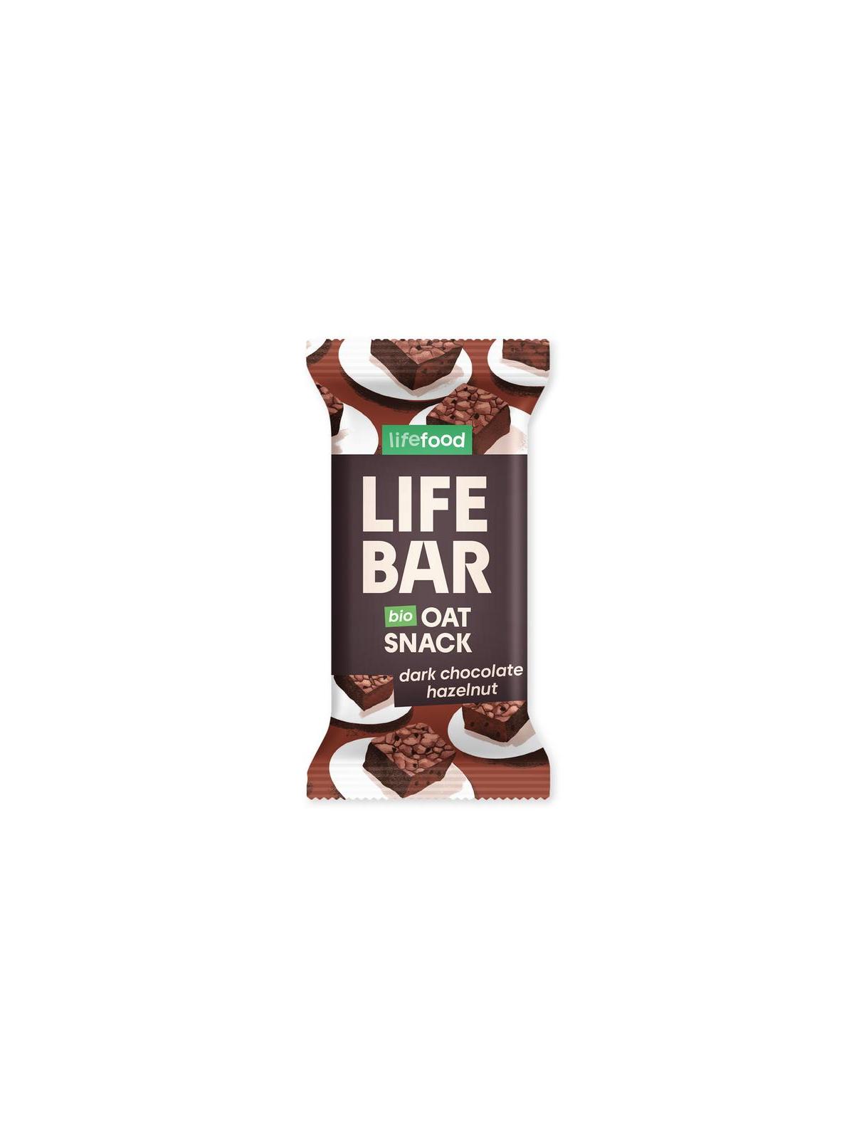 Lifebar oatsnack pure chocolade hazelnoot bio