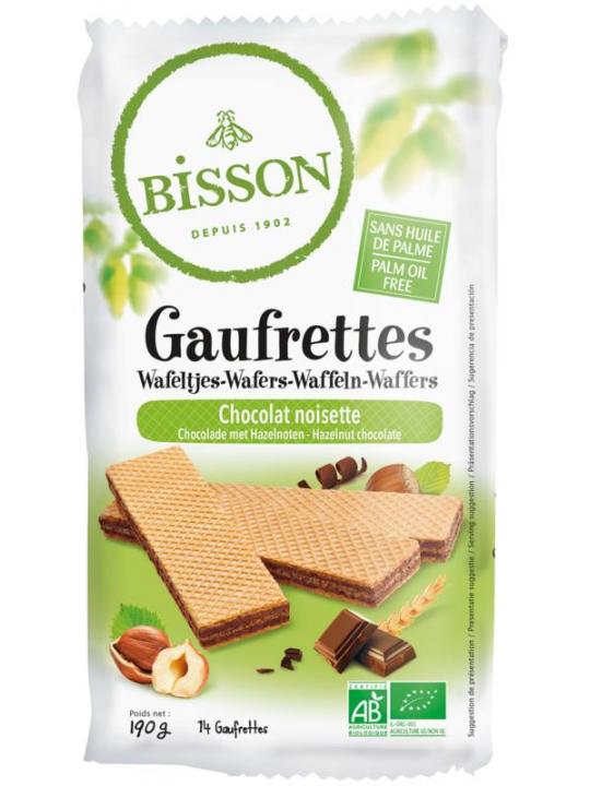 Wafels choco hazelnoot bio