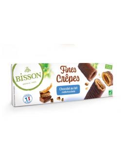 Krokante wafelrolletjes met melkchocolade bio