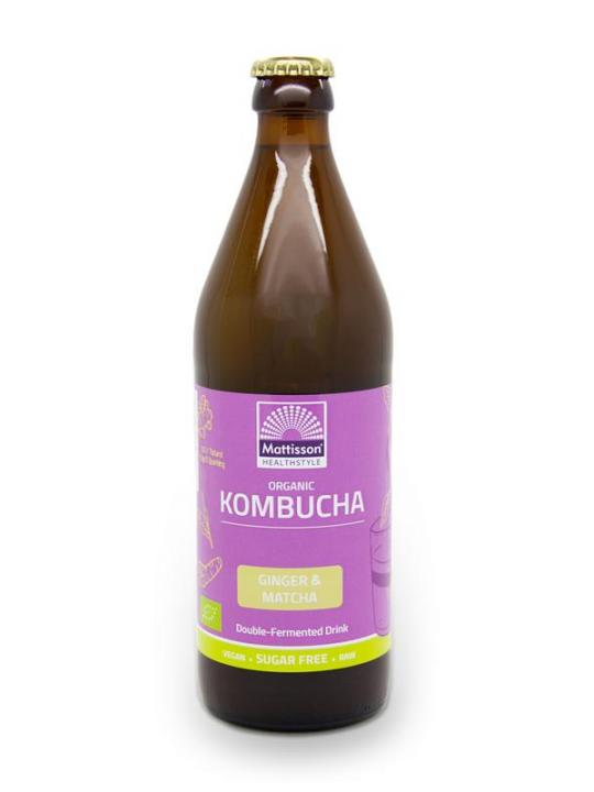 Kombucha ginger & matcha double fermented bio