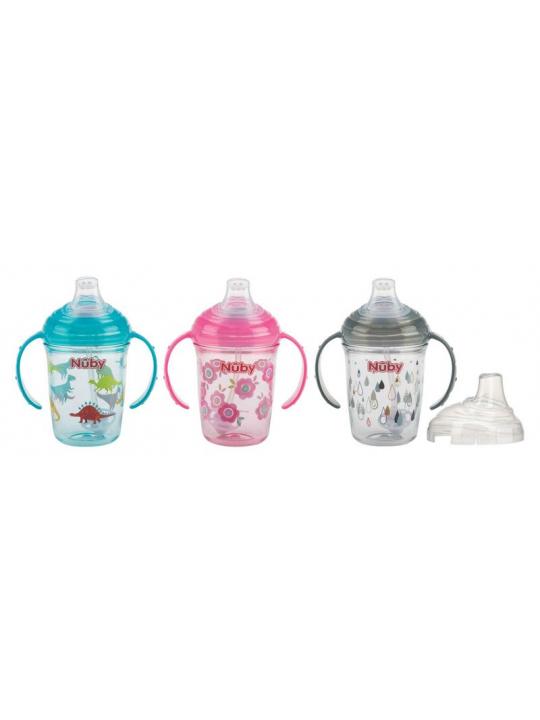 Antilekbeker handvat & print 240ml 6+ maanden