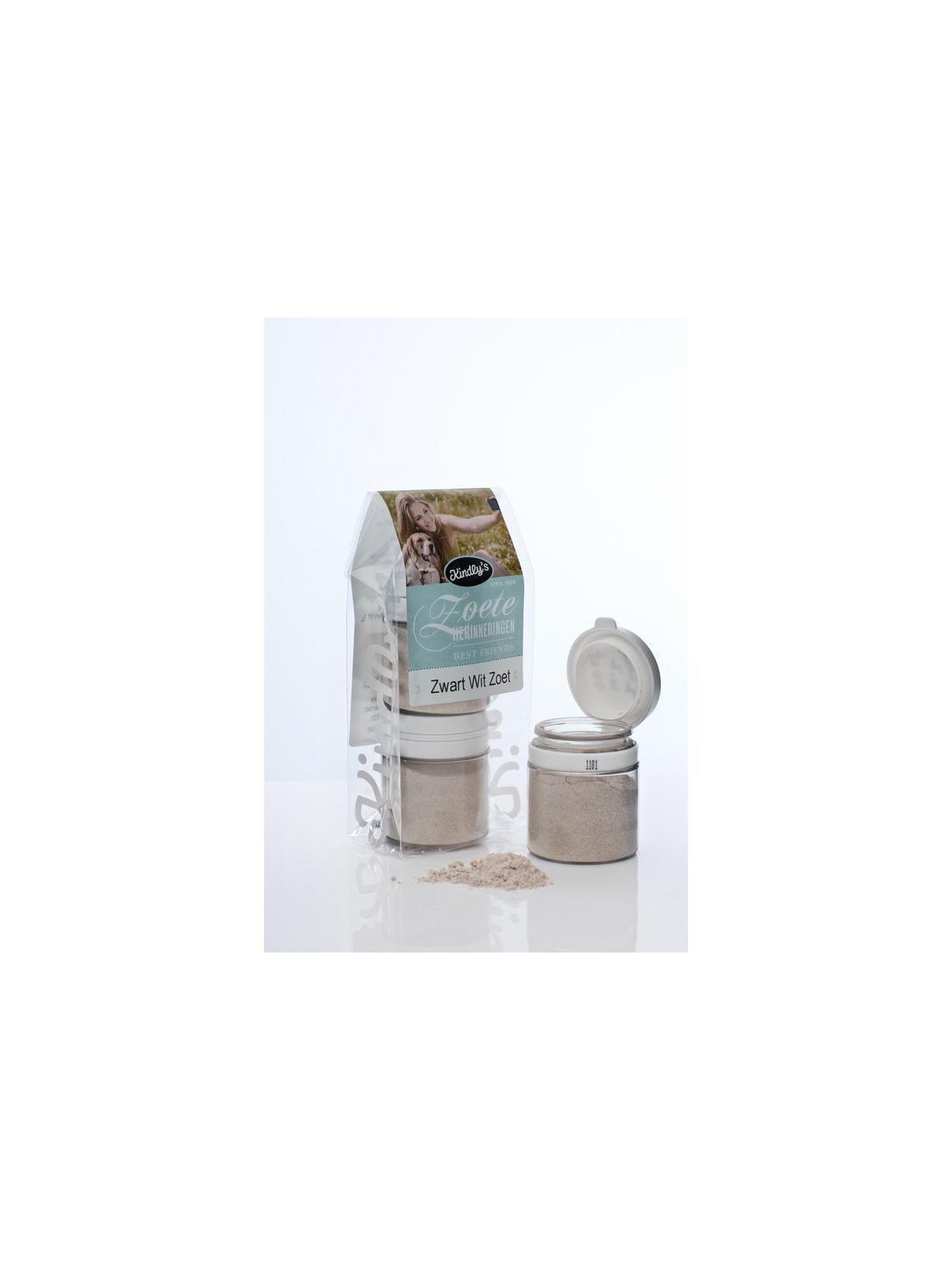 Zwart wit potjes zoet 2 x 30 gram