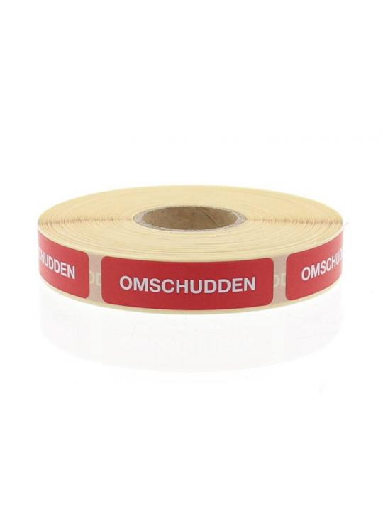 Strooketiket omschudden rood 44 x 11mm