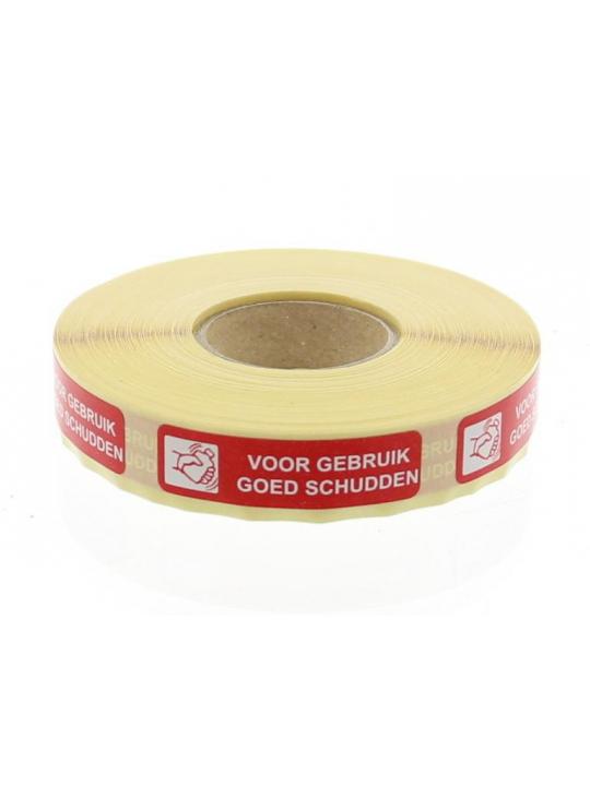 Strooketiket voor gebruik schudden 44 x 11mm