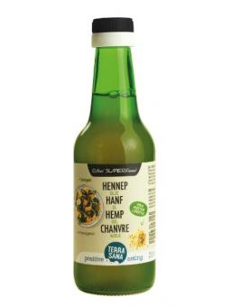 Raw hennep olie koudgeperst in glas bio