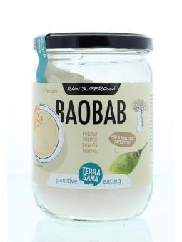 Raw baobab poeder in glas bio