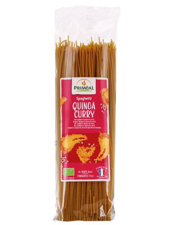 Organic spaghetti tarwe quinoa curry bio