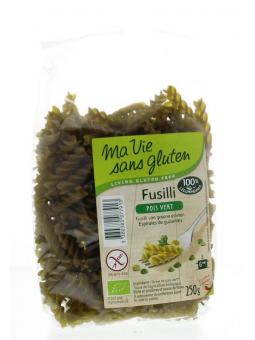 Fusilli van groene erwten glutenvrij bio