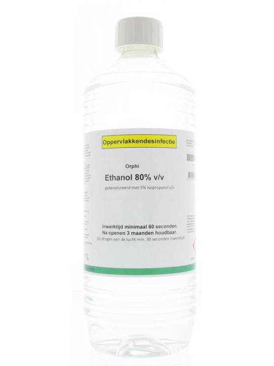 Alcohol 80% ethanol met 5% IPA