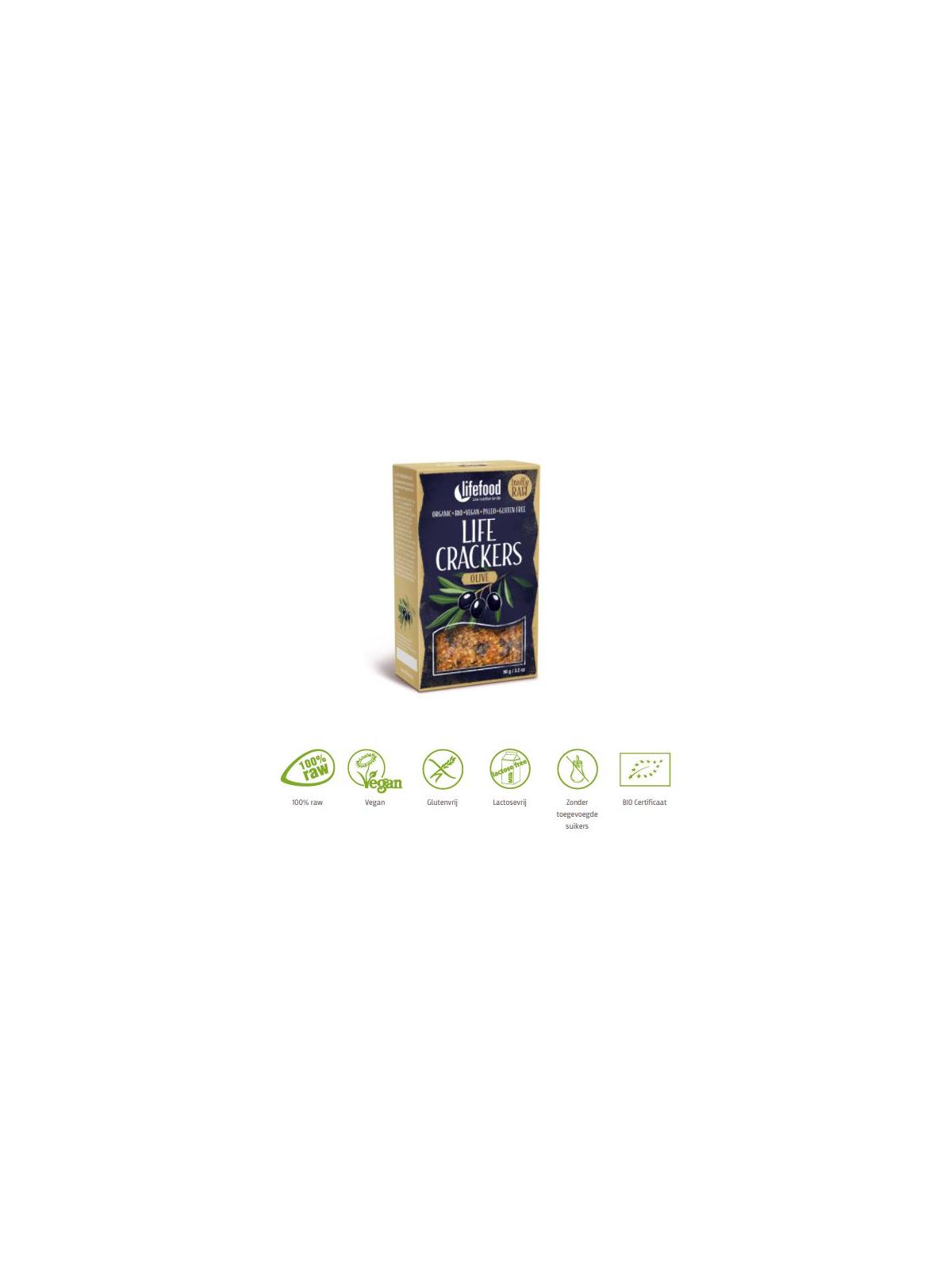 Life crackers olijf raw bio
