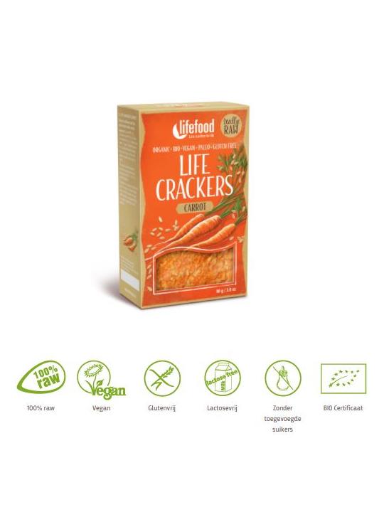 Life crackers wortel raw bio