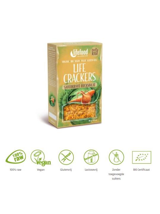 Life crackers zuurkool boekweit raw bio