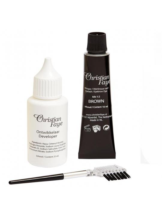 Eyebrow/eyelash dye brown