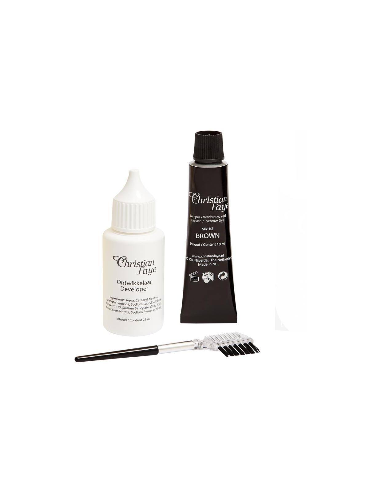 Eyebrow/eyelash dye brown