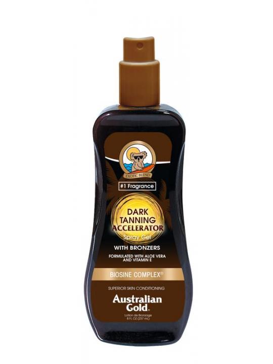 Dark tanning accelerator spray gel met bronzer