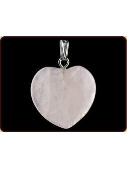 Hanger hart 20mm roze kwarts