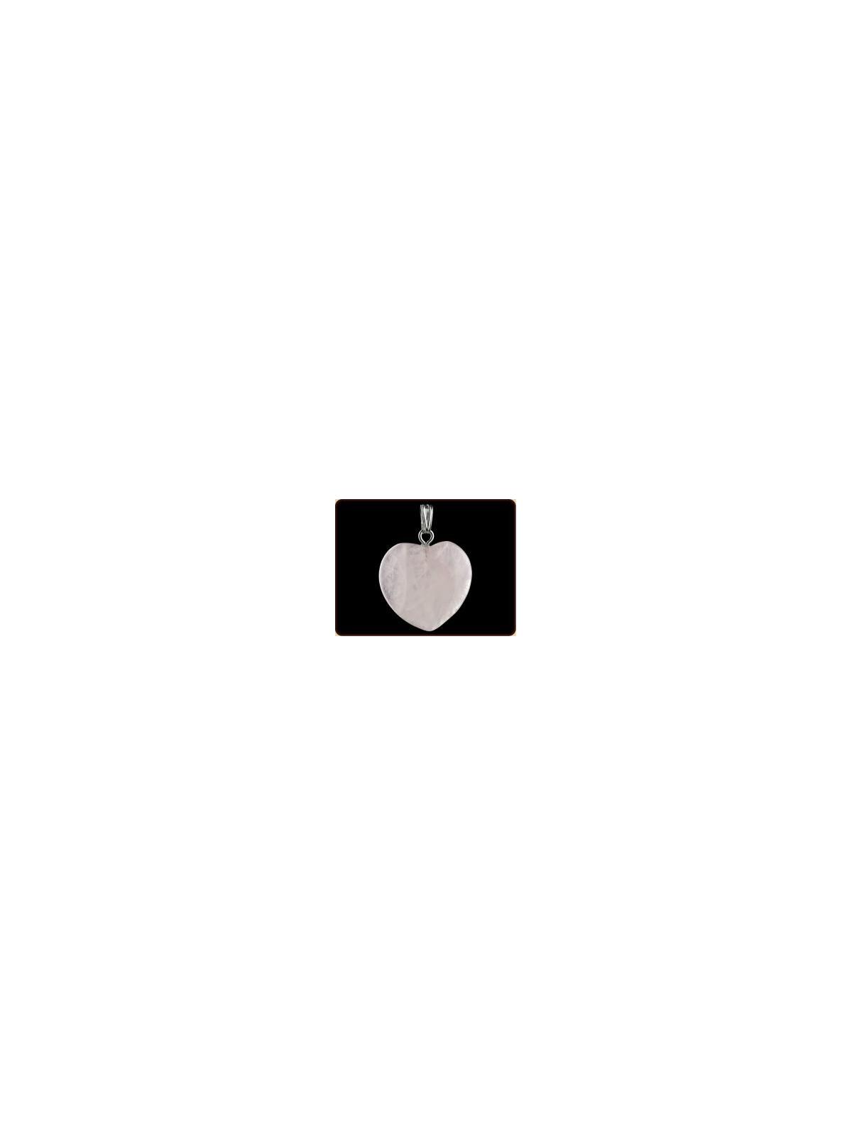 Hanger hart 20mm roze kwarts