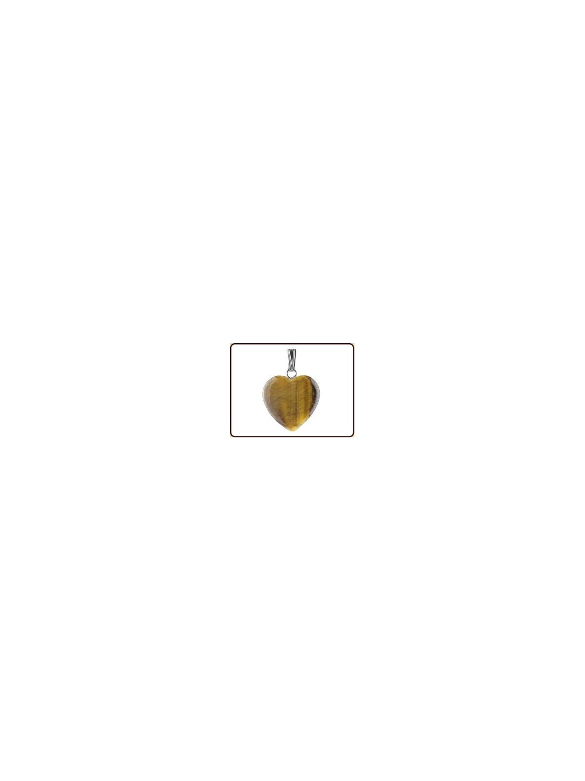 Hanger hart 20mm tijgeroog
