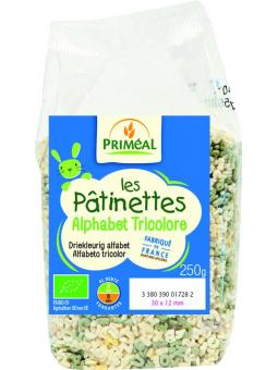 Pasta driekleurig alfabet bio
