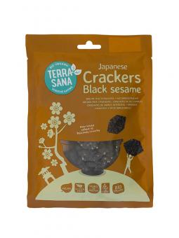 Japanse bruine rijstcrackers zwarte sesam bio