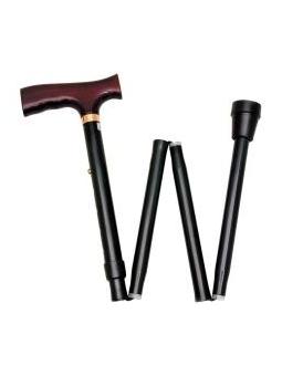 Wandelstok comfort opvouw zwart links
