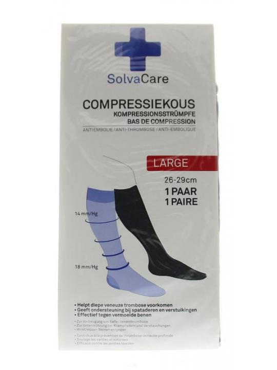 Compressiekous zwart L 26 - 29 cm