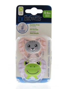 Fopspeen prevent animal faces F1 roze