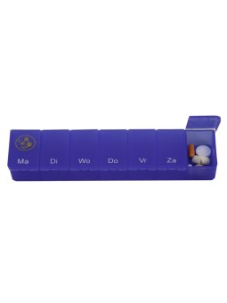 Pillendoos 1 week transparant blauw