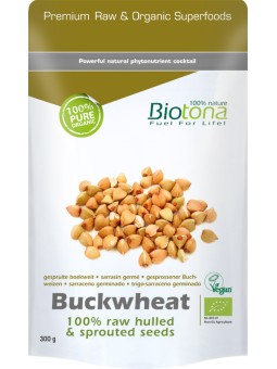 Buckwheat raw hulled & sprouted seeds bio