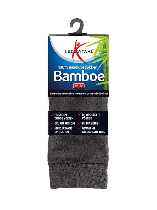 Bamboe sok lang antraciet maat 39-42