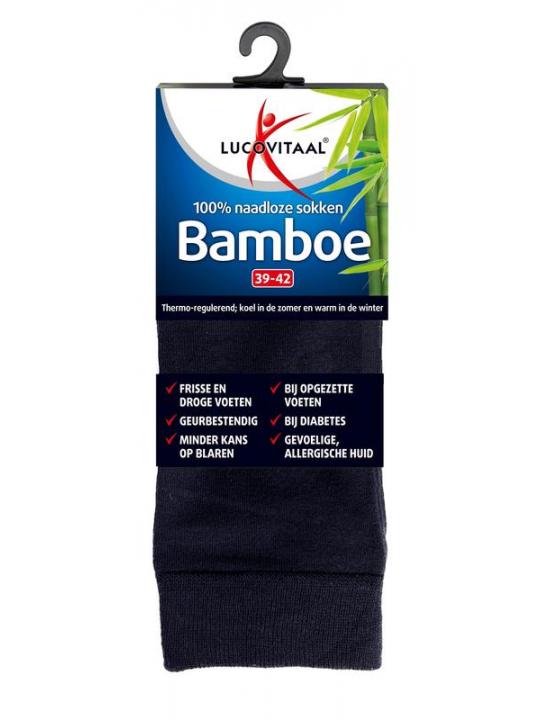 Bamboe sok lang blauw maat 39-42