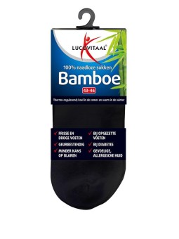 Bamboe enkelsok zwart maat 43-46