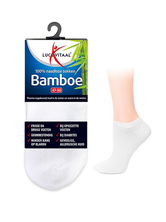 Bamboe enkelsok wit maat 43-46