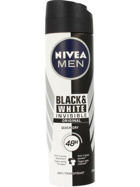 Men deodorant spray invisible black & white