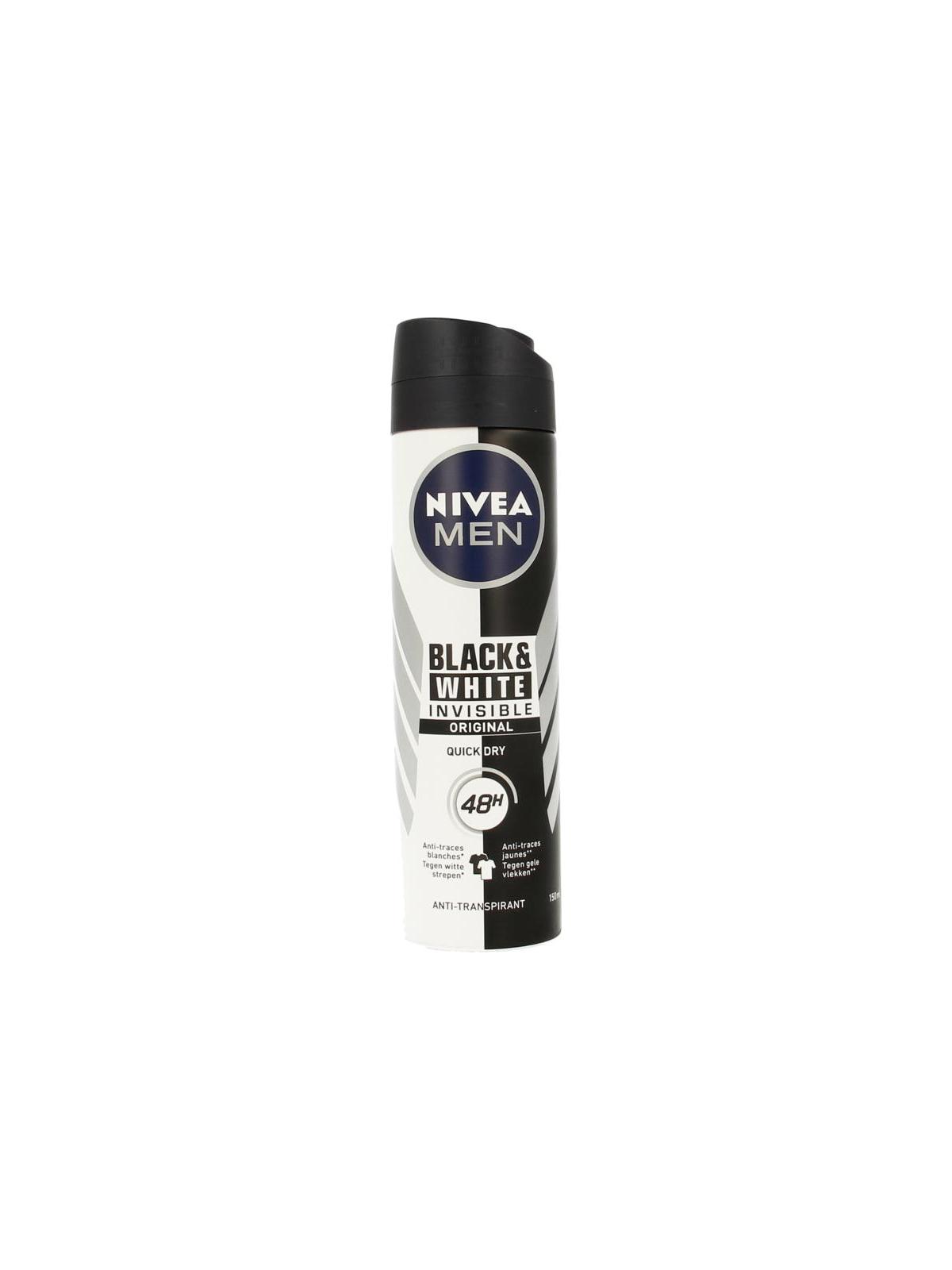 Men deodorant spray invisible black & white