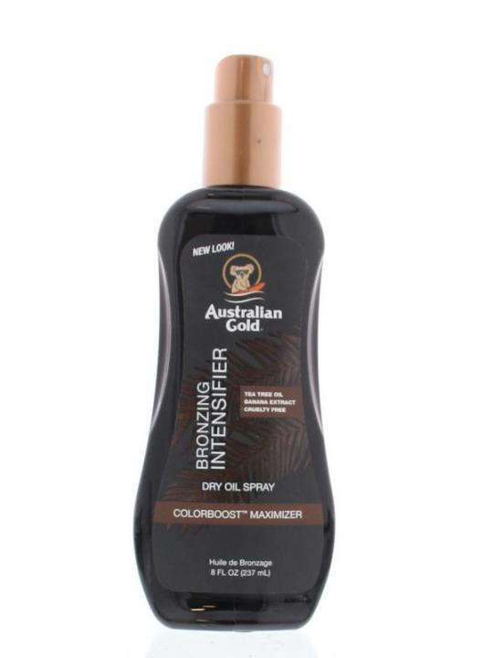 Bronzing intensifier dry oil spray