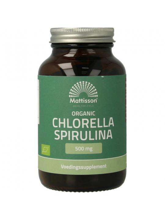 Organic chlorella spirulina 500mg bio