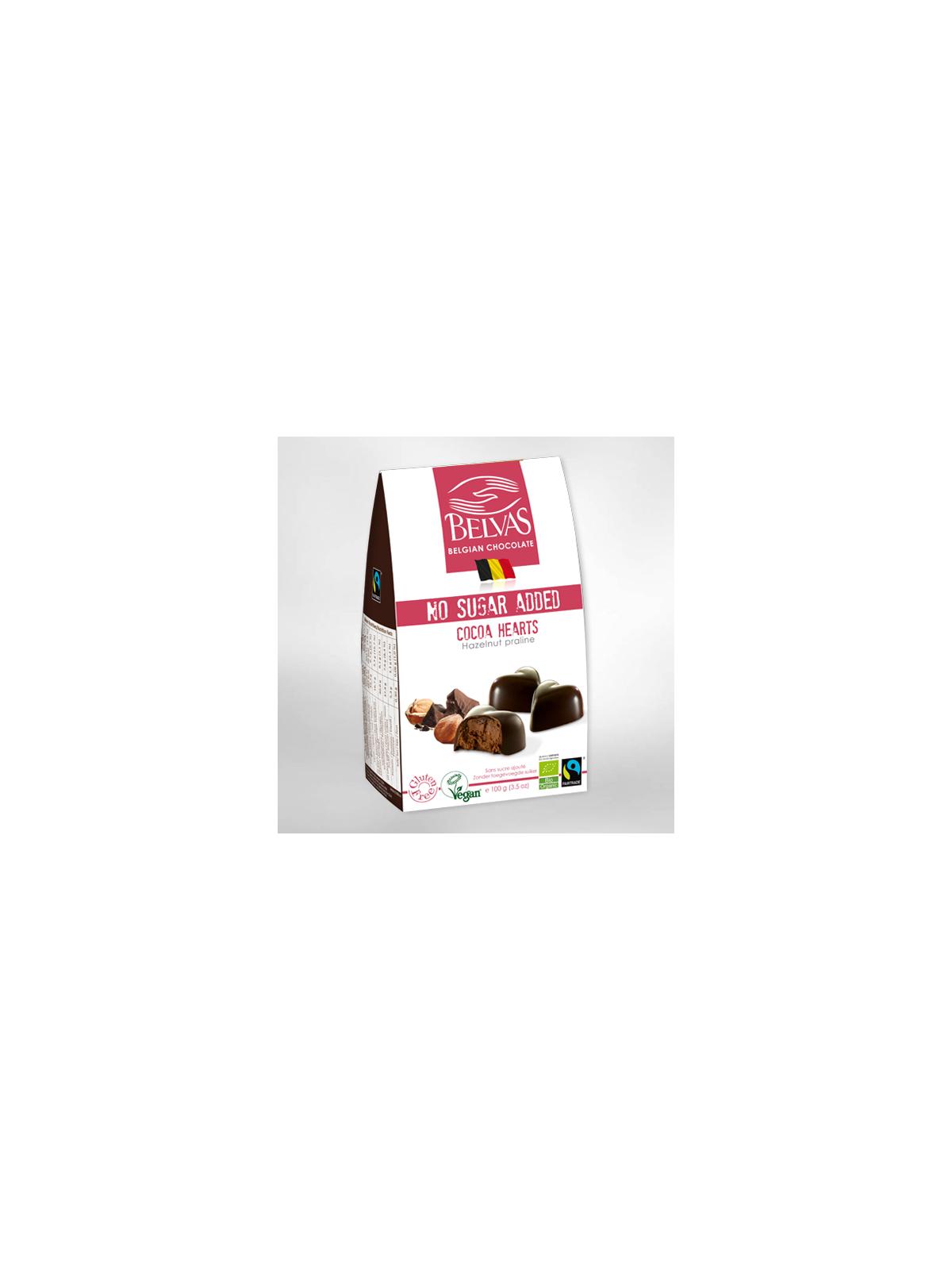 Choco hart hazelnoot praline bio