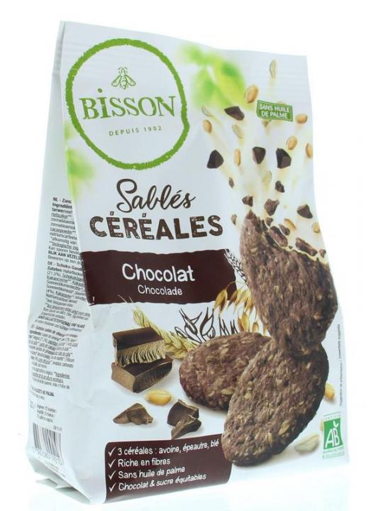 Zandkoekjes chocolade & granen bio