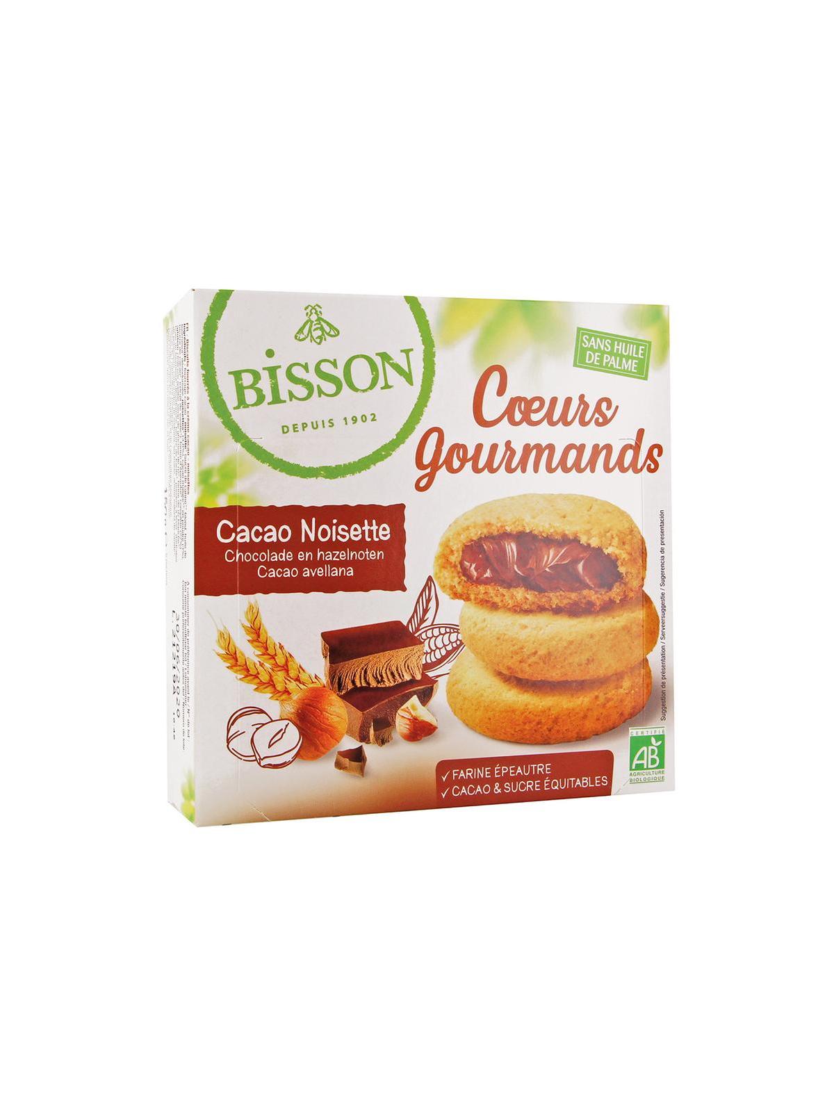 Gevulde koekjes hazelnoot choco bio