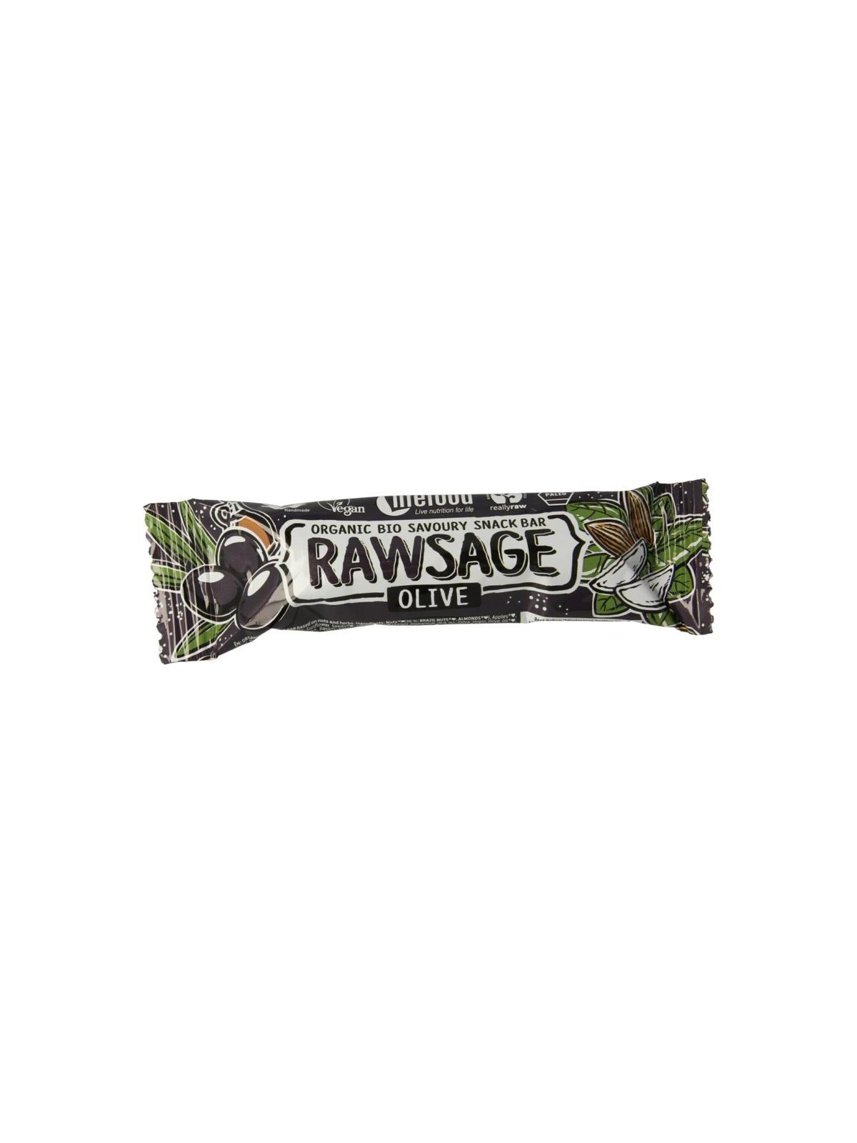 Rawsage olijf hartige snackreep raw bio