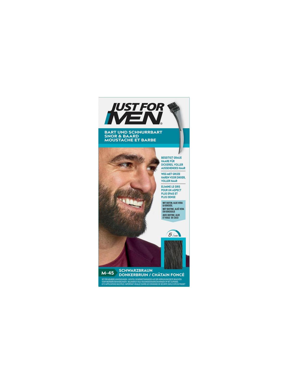 Snor & baard donkerbruin M45